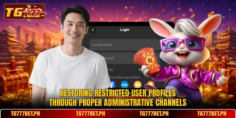 Restoring restricted user profiles through proper administrative channels Restoring restricted user profiles through proper administrative channels