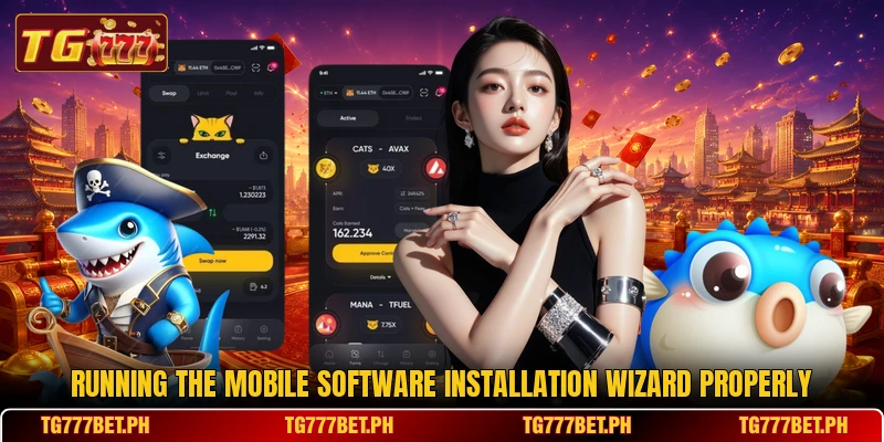 Running the mobile software installation wizard properly